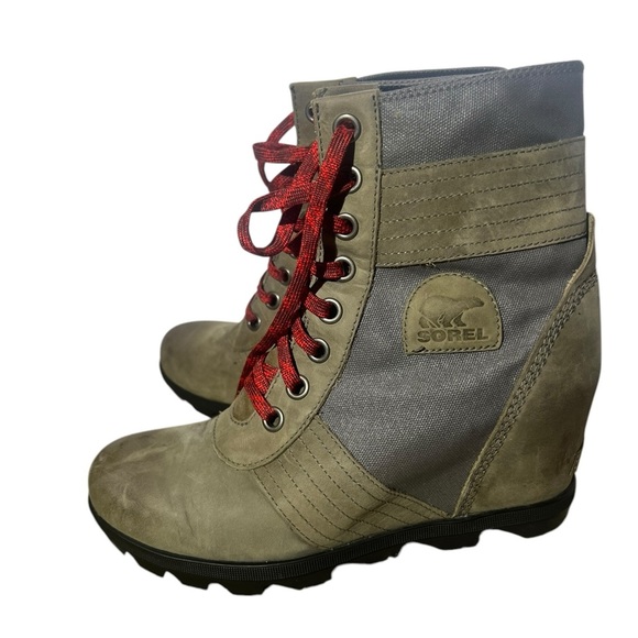 Sorel (11) Lexie Wedge Boot Quarry Waterproof Ankle Grey Winter Snow Rain - Picture 1 of 6